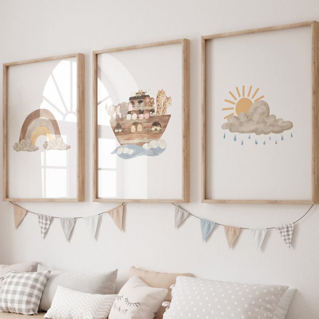 Watercolor Neutral Boho Digital Nursery Art