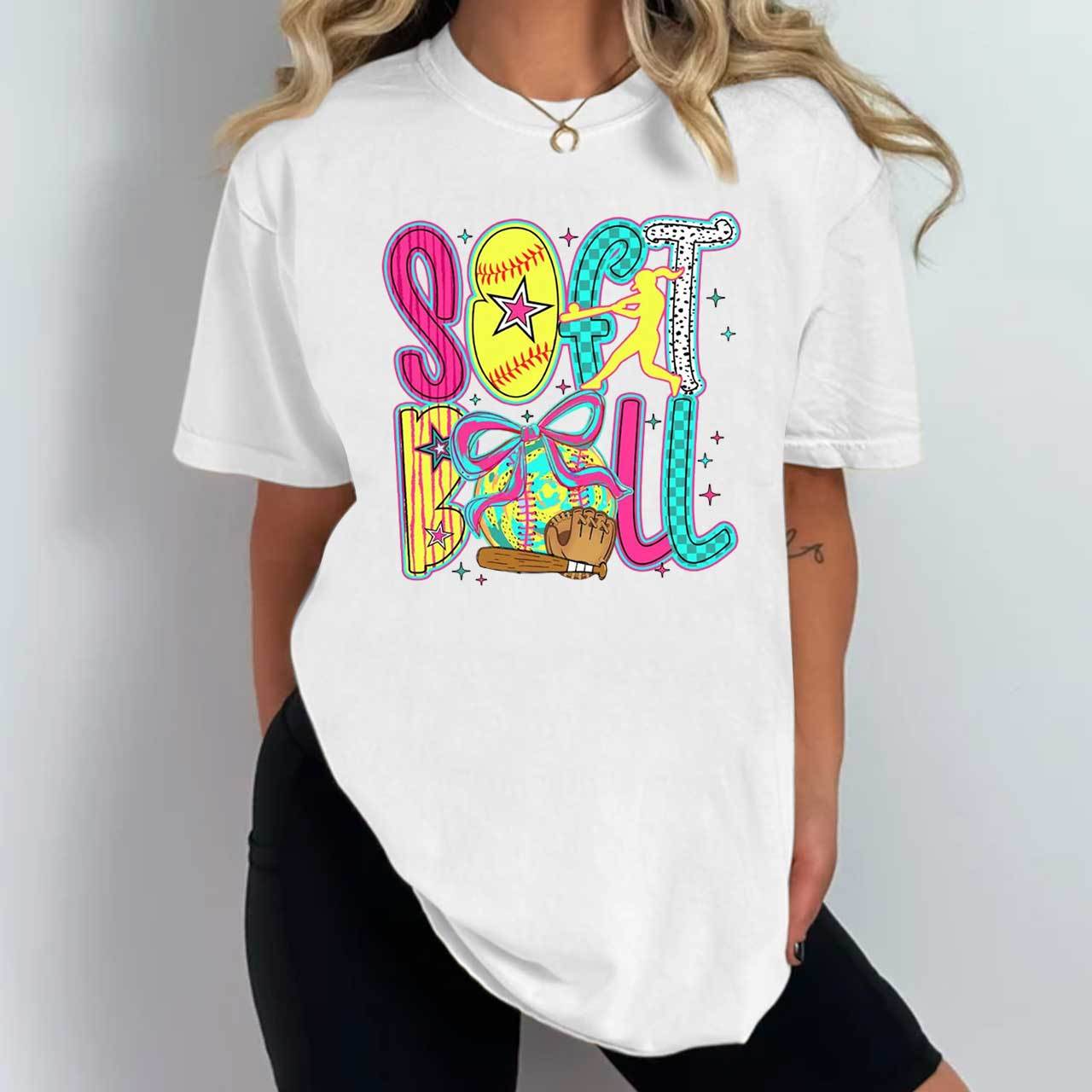 Softball Coquette Game Day Mama T-Shirts