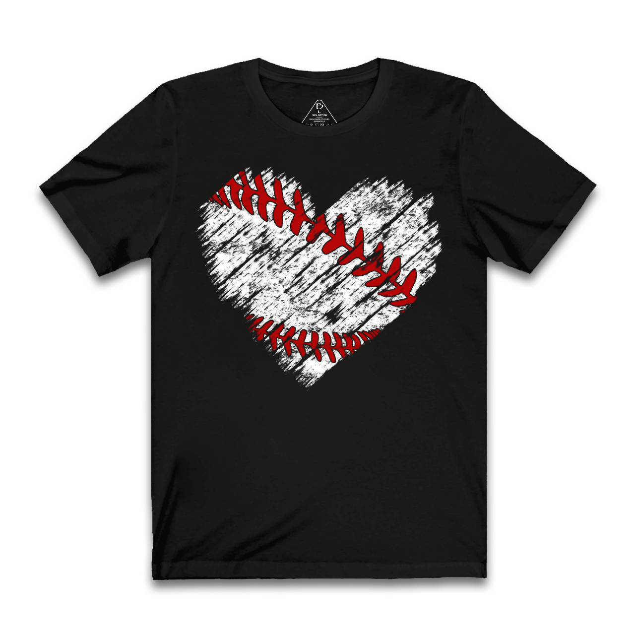 Baseball Distress Heart Mama T-Shirts