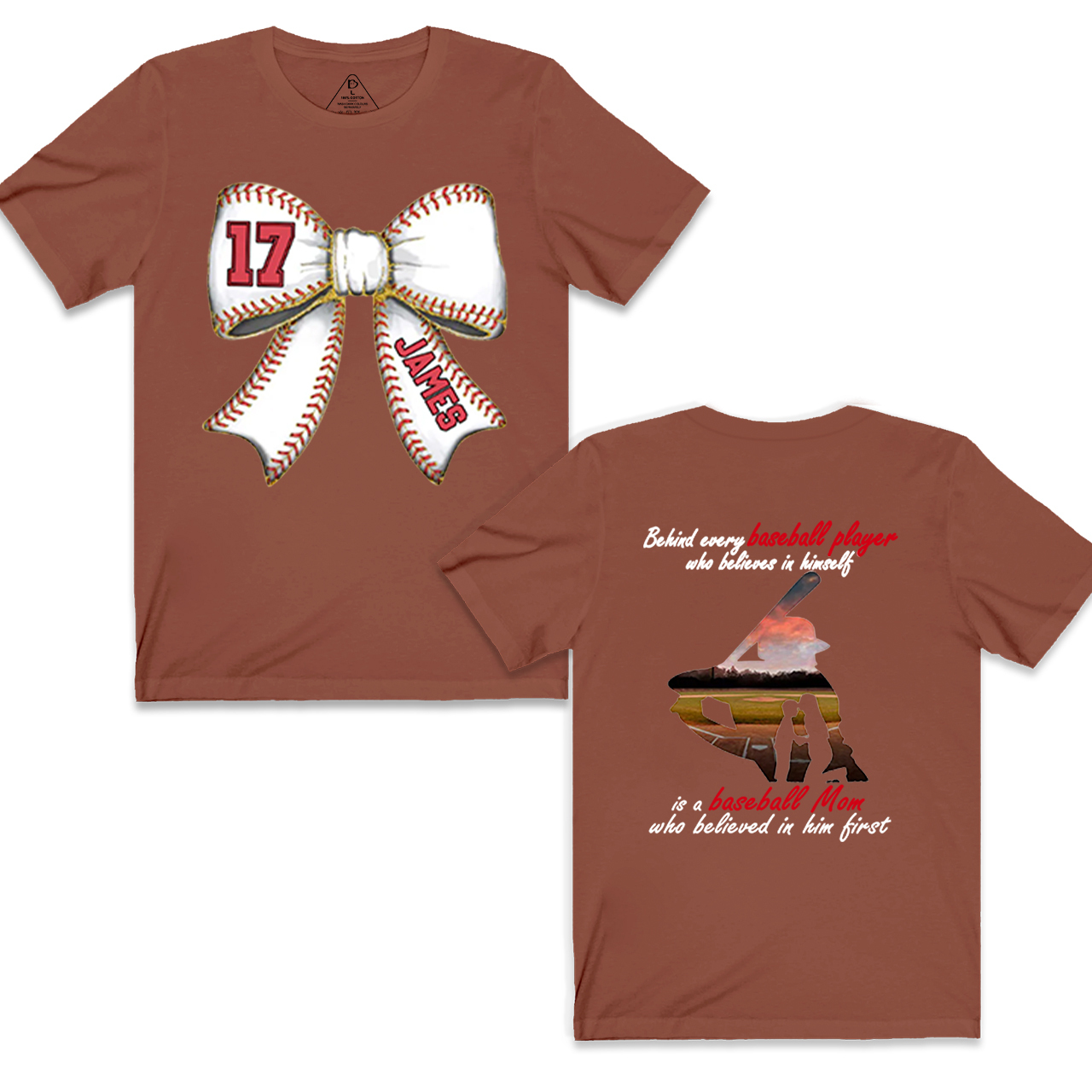 Personalized Baseball Bow Mama T-Shirts