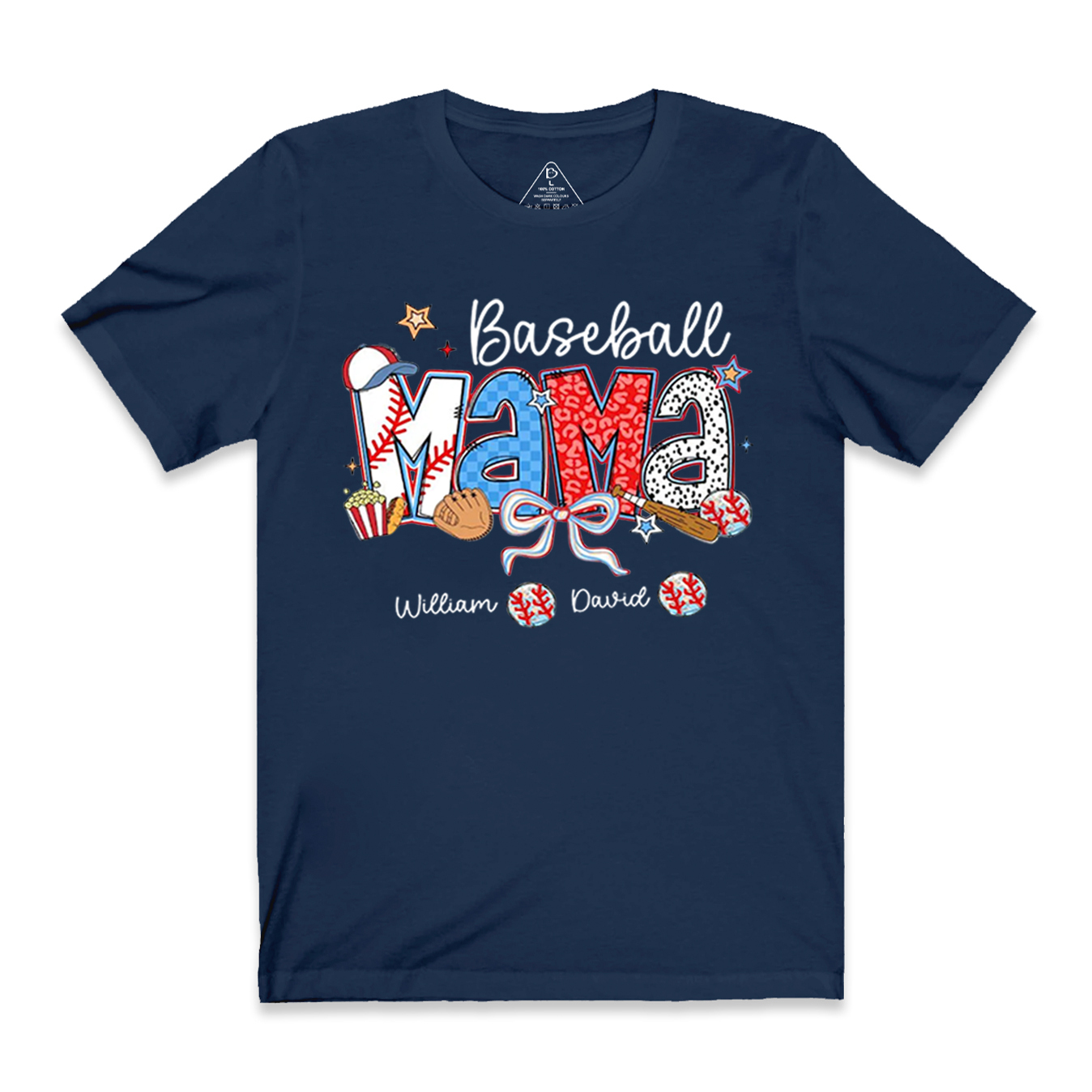 Personalized Baseball Coquette Bow Mama T-Shirts