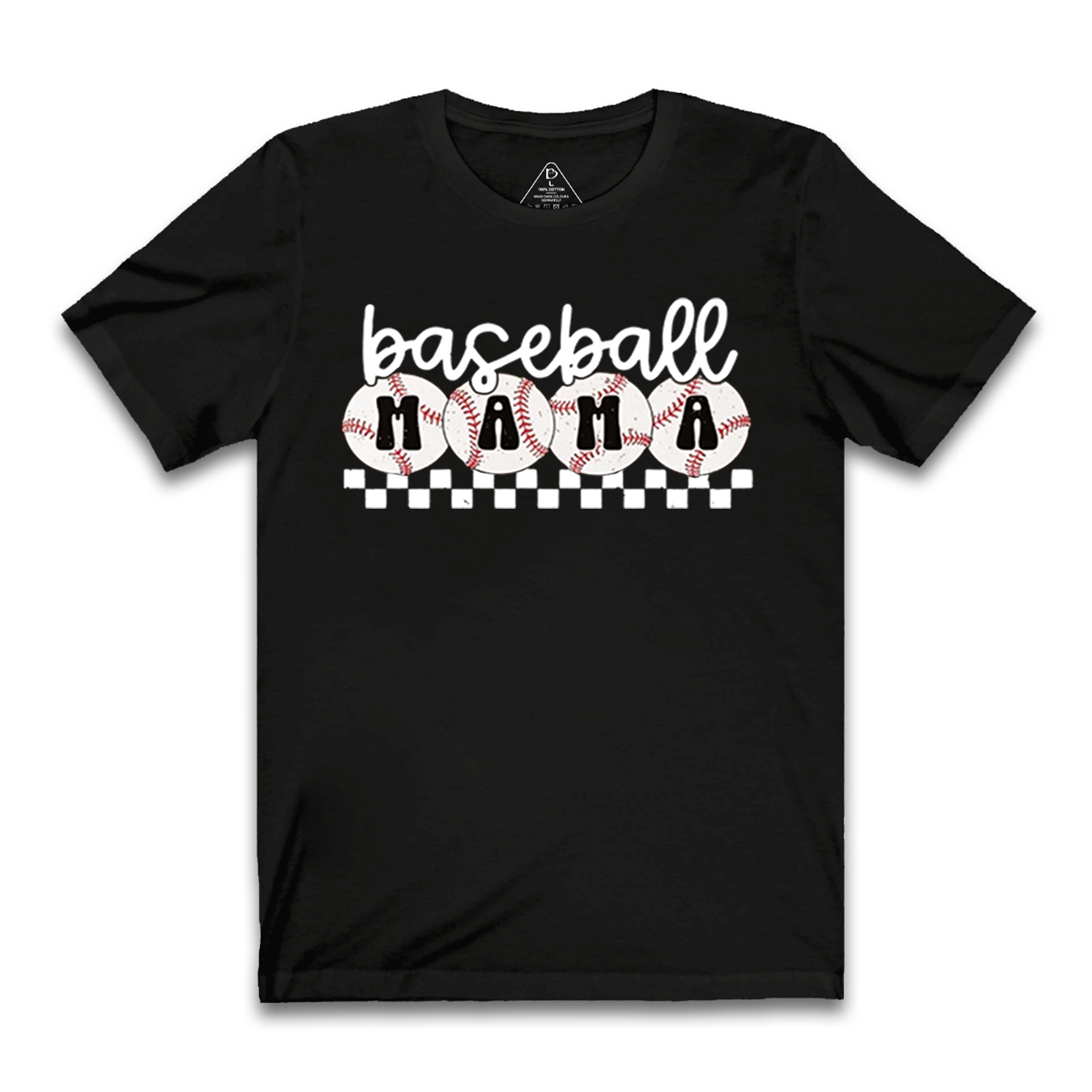 Checkered Baseball Mama T-Shirts