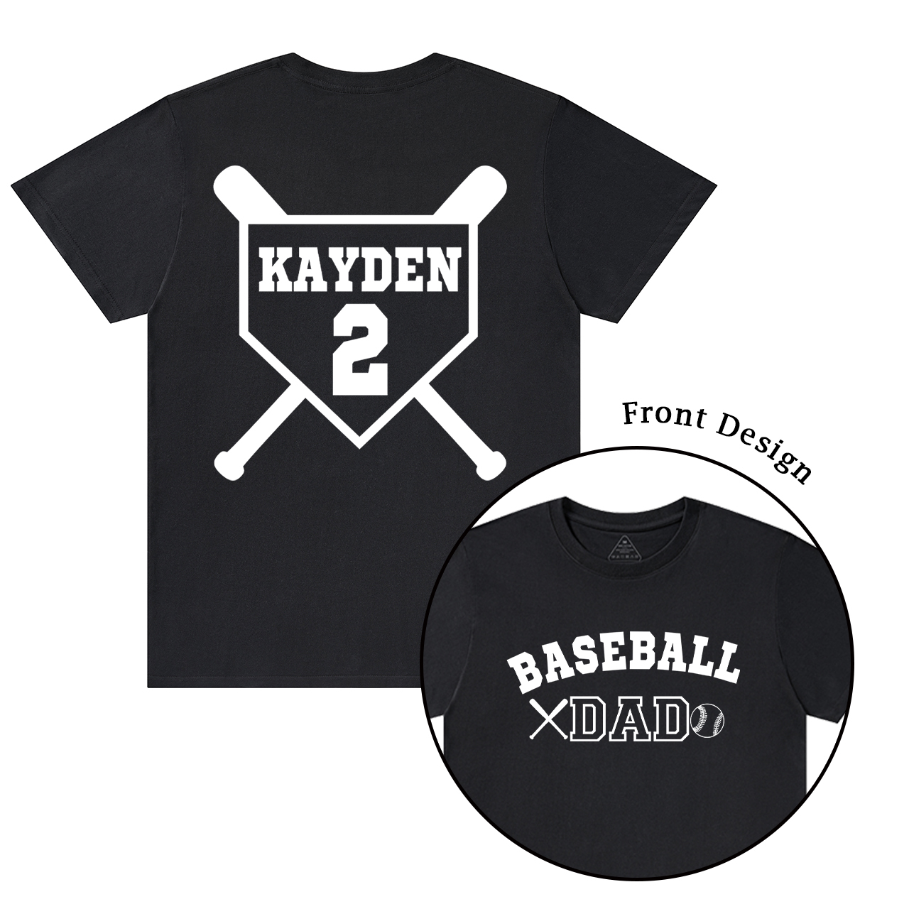Personalized Baseball Dad Sport T-Shirt