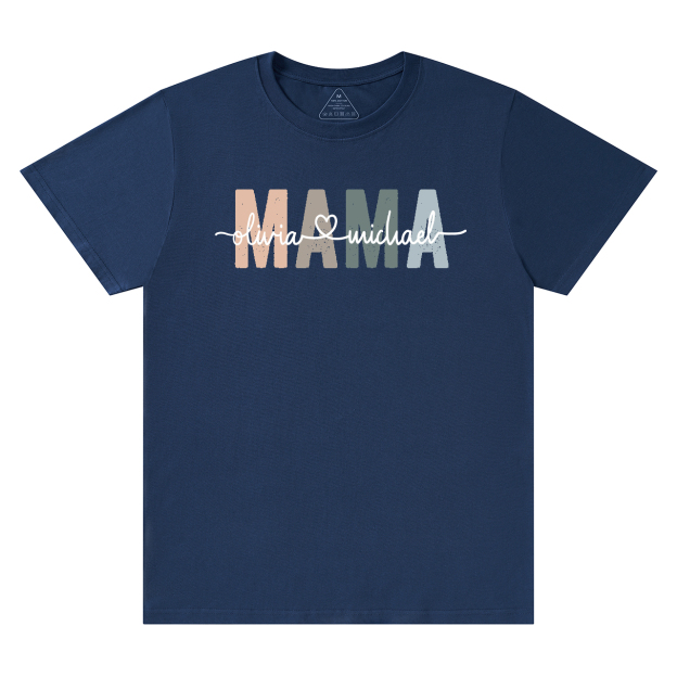 Personalized Mama With Children Names T-Shirts