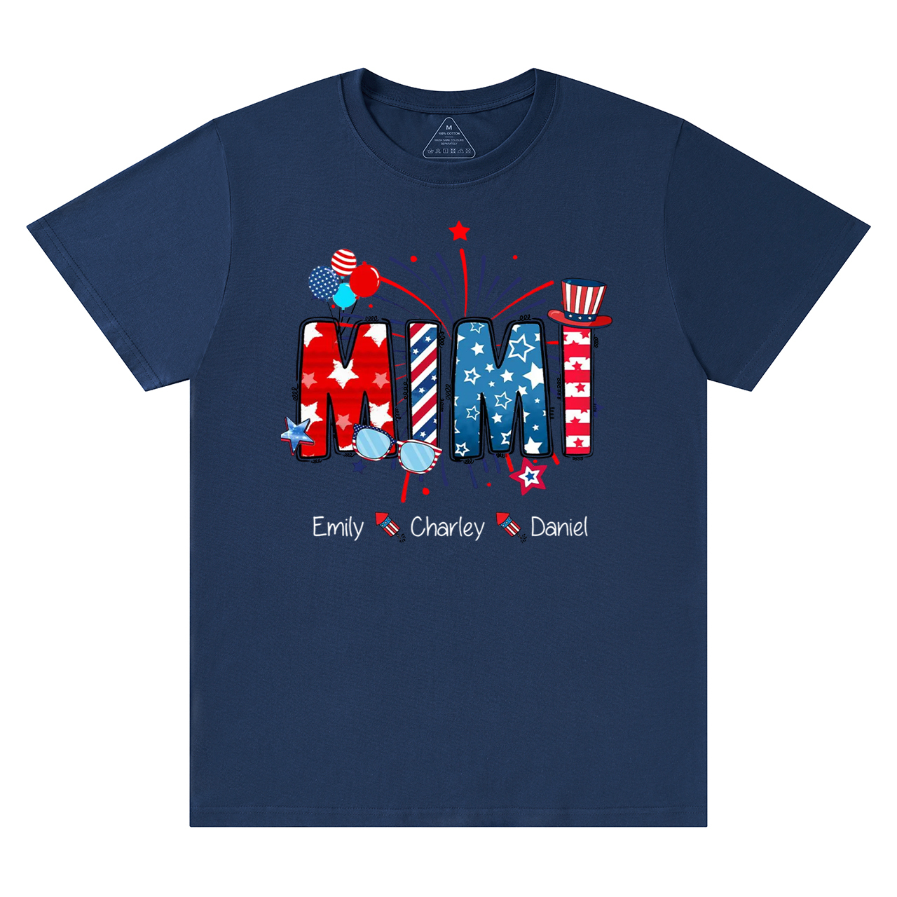 Personalized Patriotic Nana 4th Of July Grandma And Grandkid Name T-Shirts