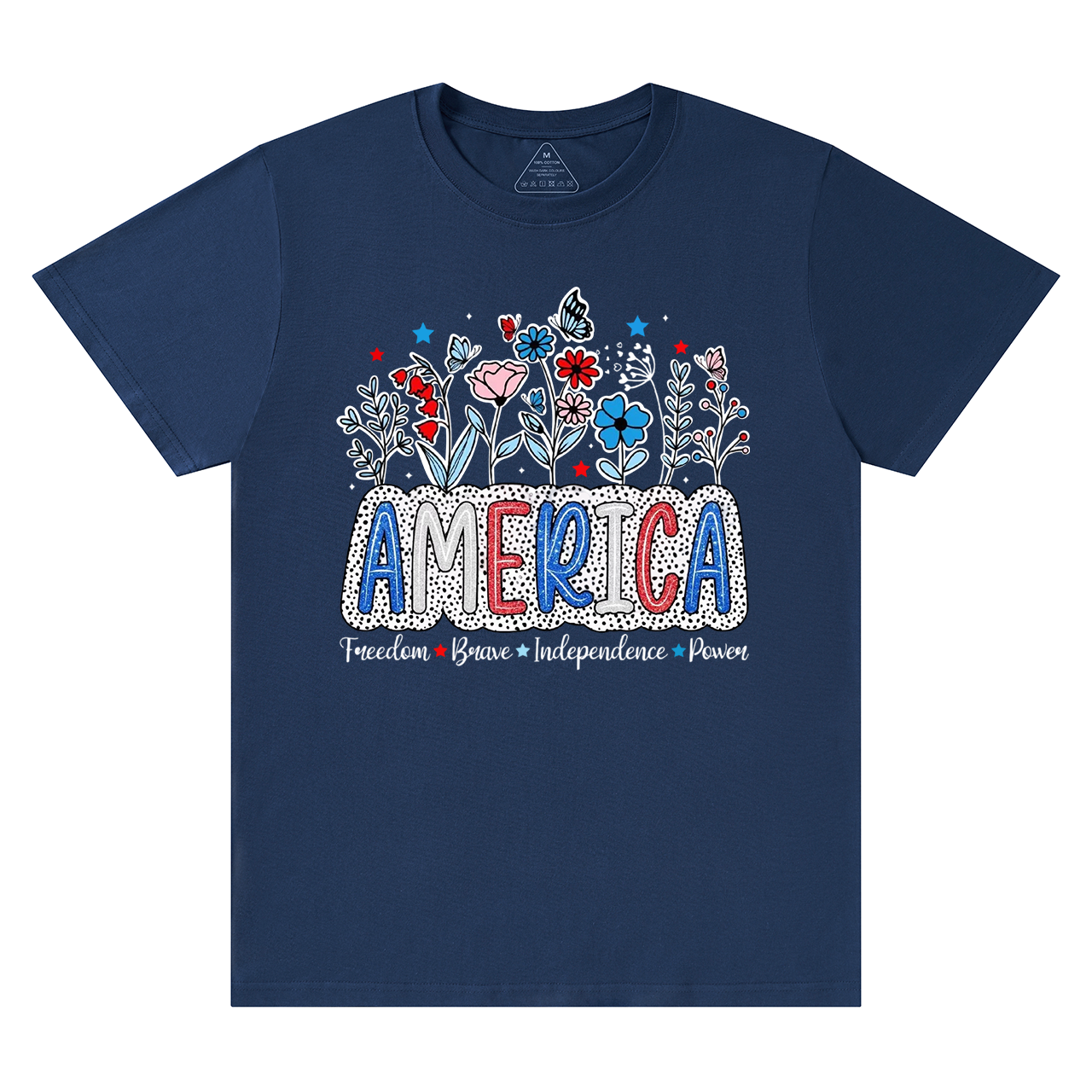 Floral Brushstroke USA Mama T-Shirts