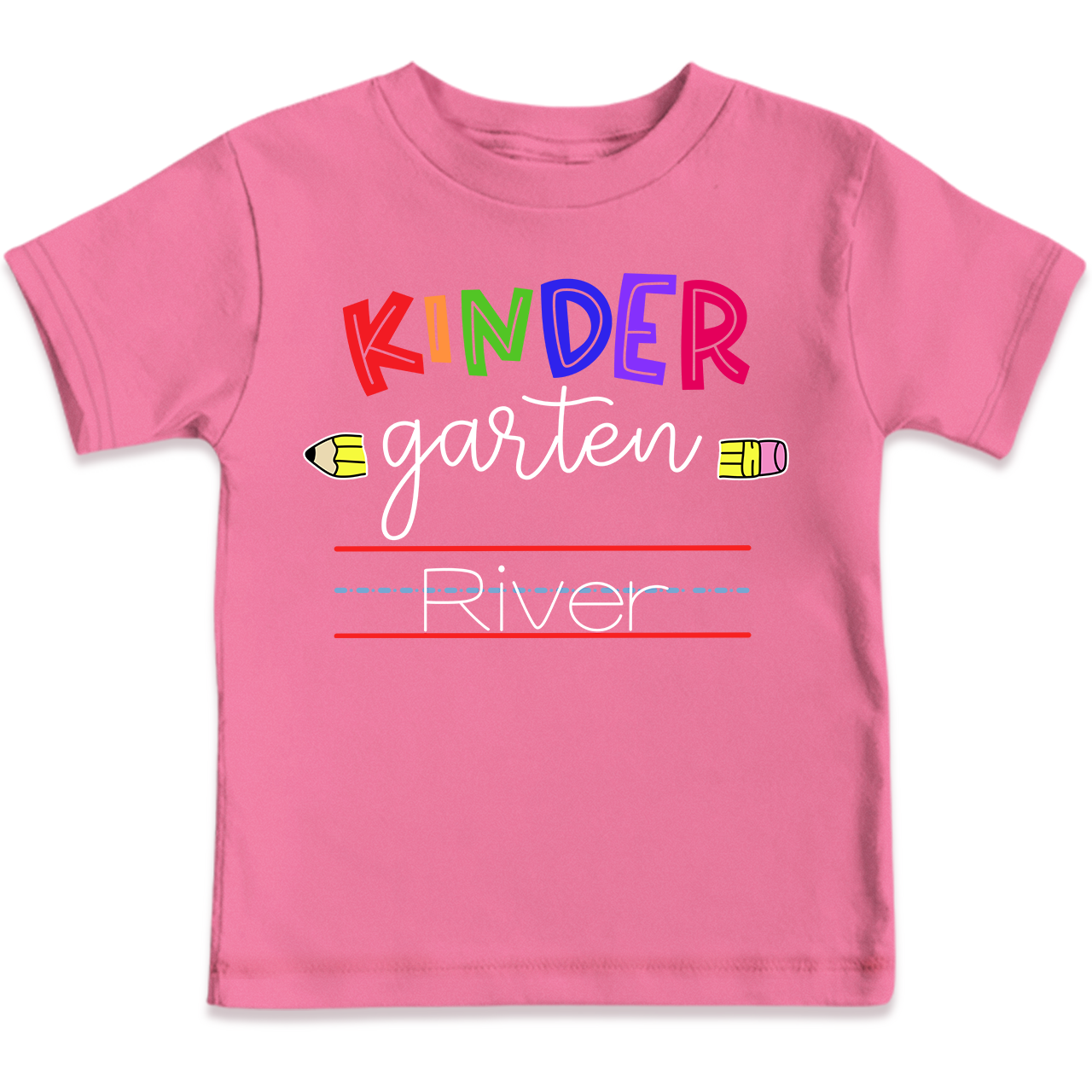 Personalized Kindergarten Line Name Shirt