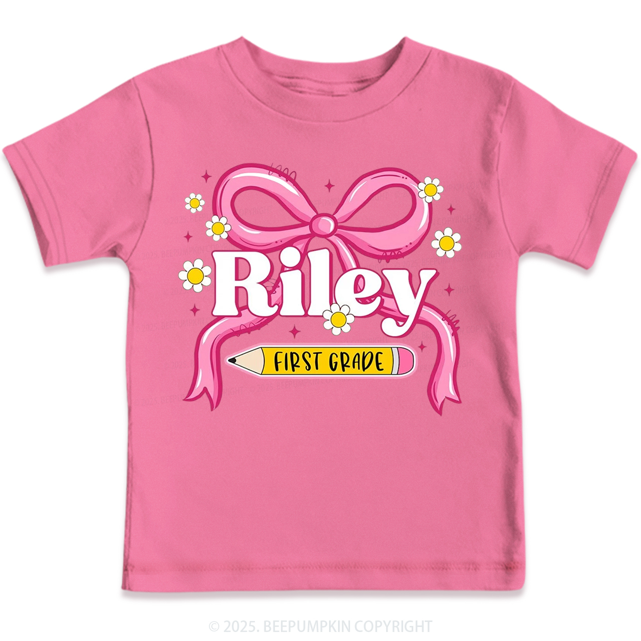 Personalized First Grade Girly Toddler&Kid's Tees Beepumpkin