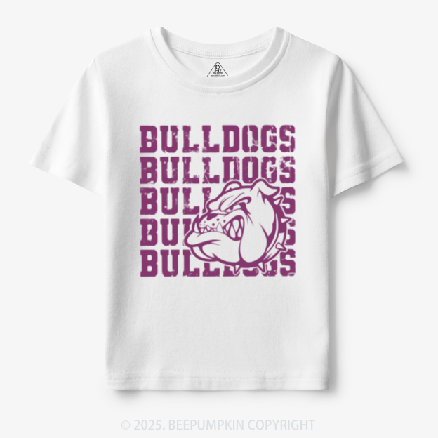Personalized Bulldogs Mascot Toddler&Kid's Tees Beepumpkin