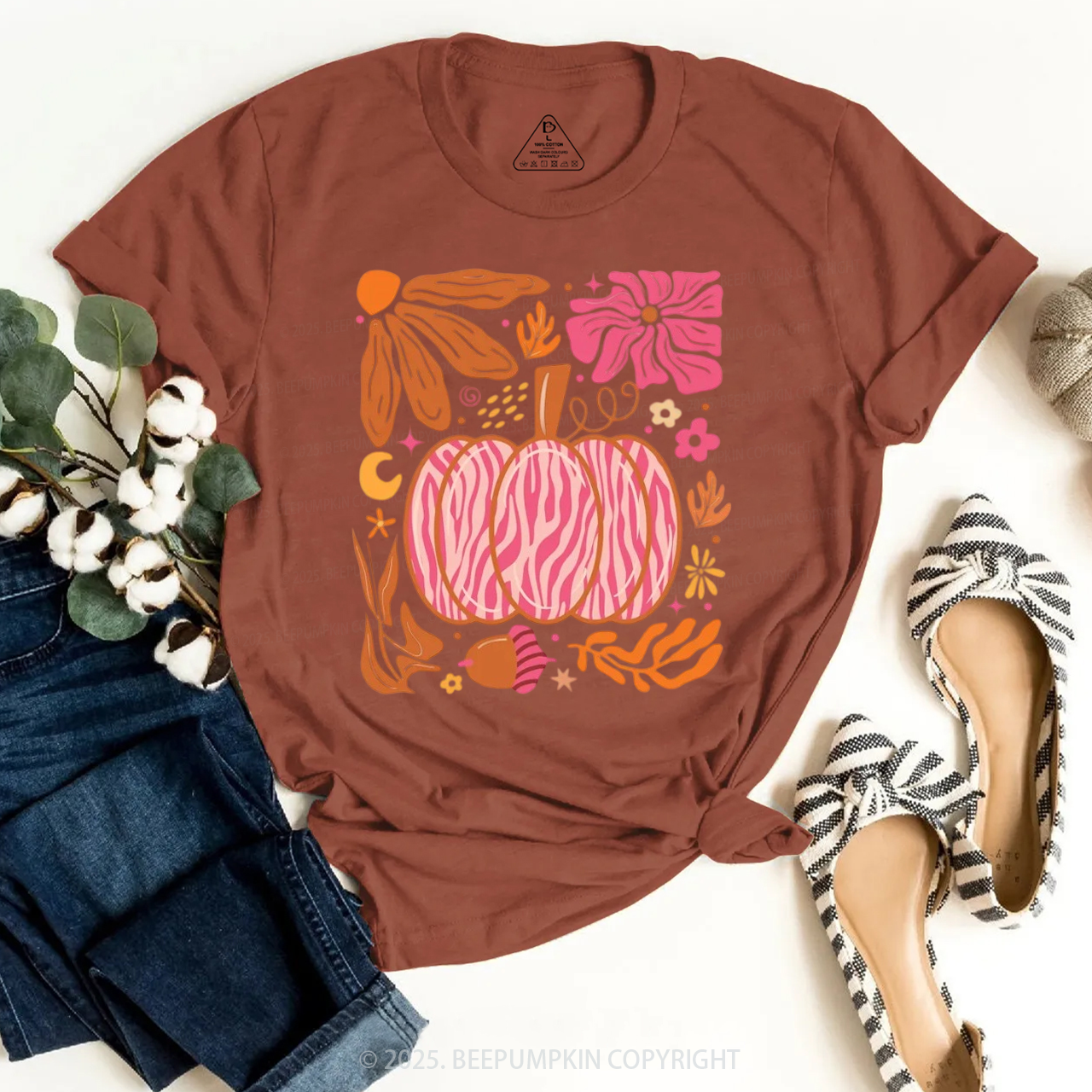 Leopard Pink Pumpkin Fall T-Shirts Beepumpkin 