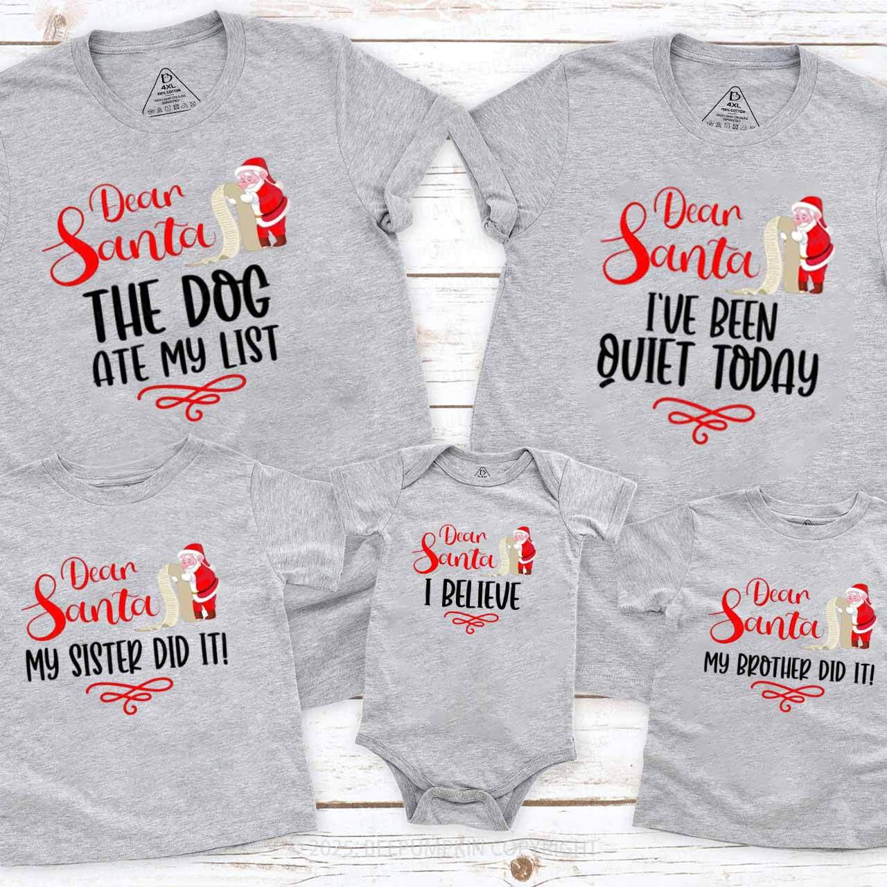 Personalized Dear Santa Family Matching T-Shirts Beepumpkin