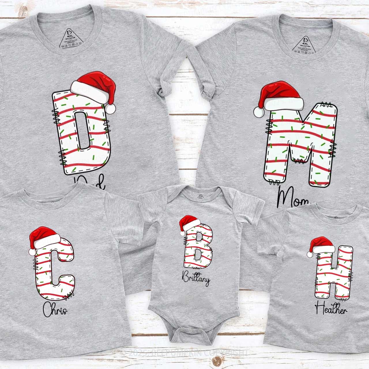 Personalized Candy Letters Name Family Matching T-Shirts Beepumpkin