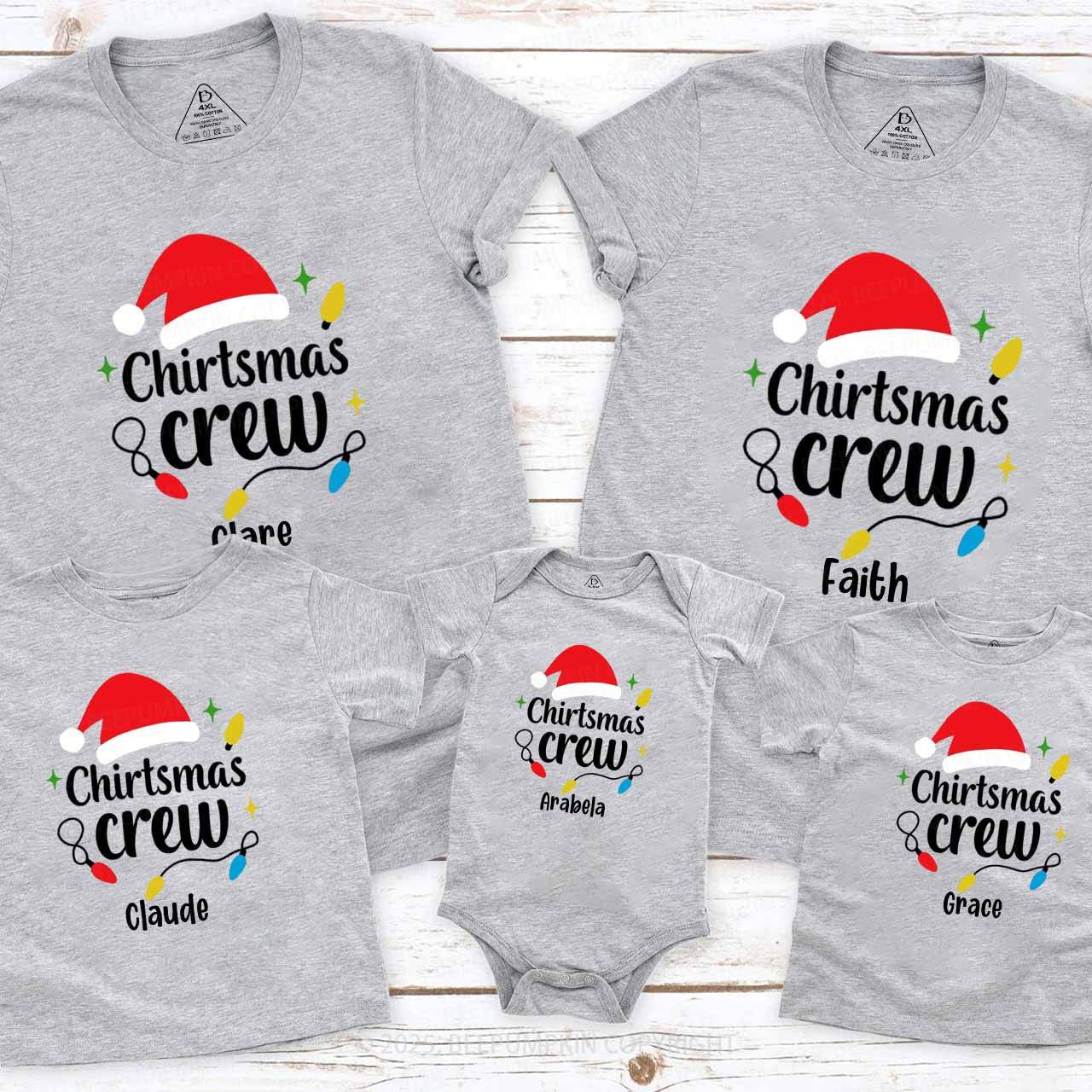 Personalized Christmas Crew Family Matching T-Shirts Beepumpkin