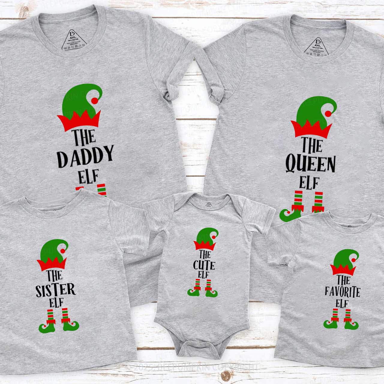 Personalized Christmas The Elf Family Matching T-Shirts Beepumpkin