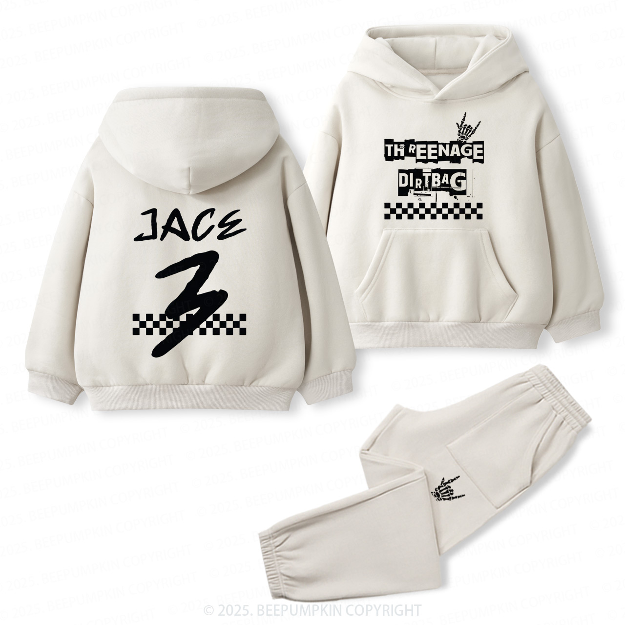 Personalized Rock 'n' Roll Birthday Toddler&Kids Hoodie Set