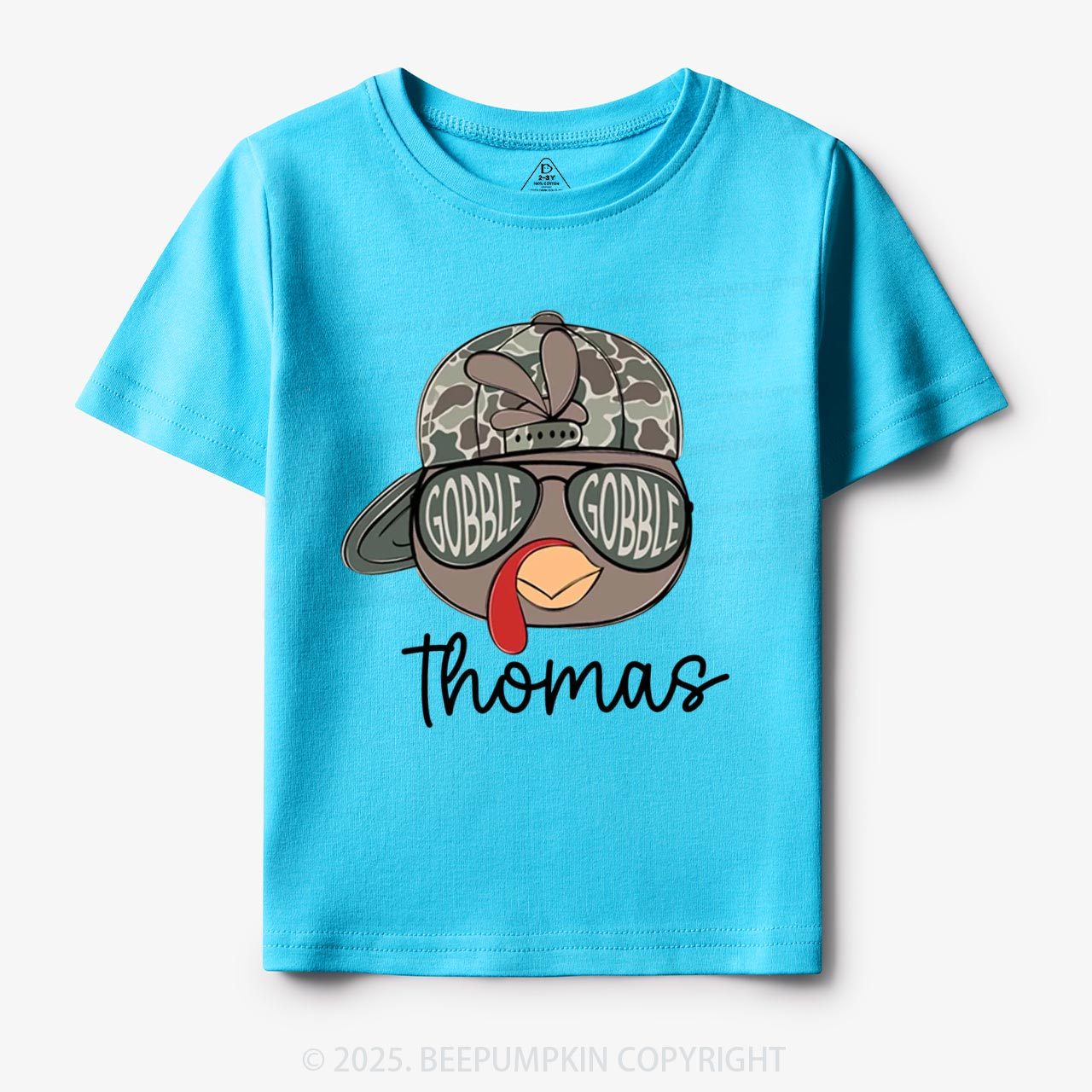 Personalized Boys/Girl Turkey Camo Thanksgiving Toddler&Kid's Tees Beepumpkin