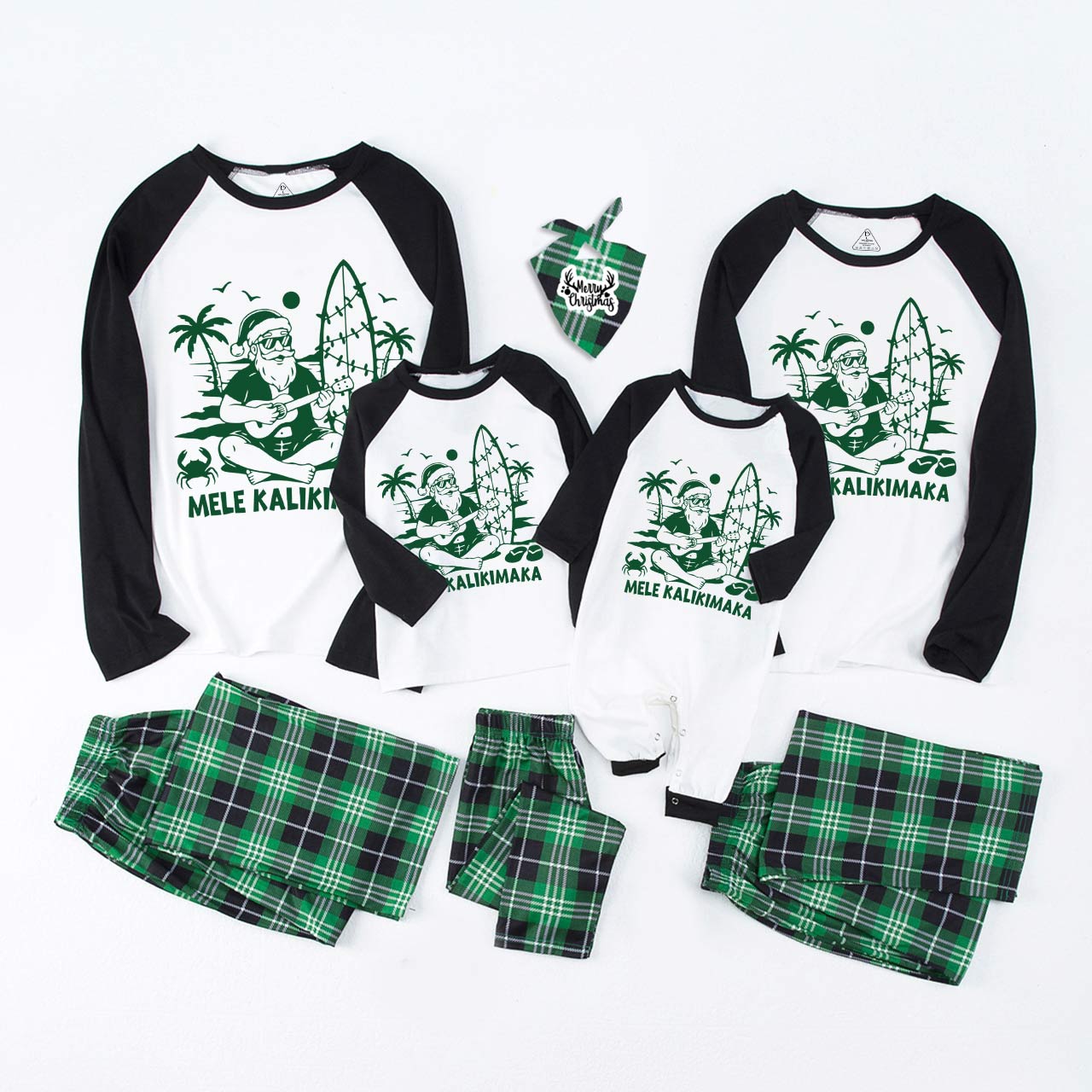 Personalized Mele Kalikimaka Family Matching Pajamas