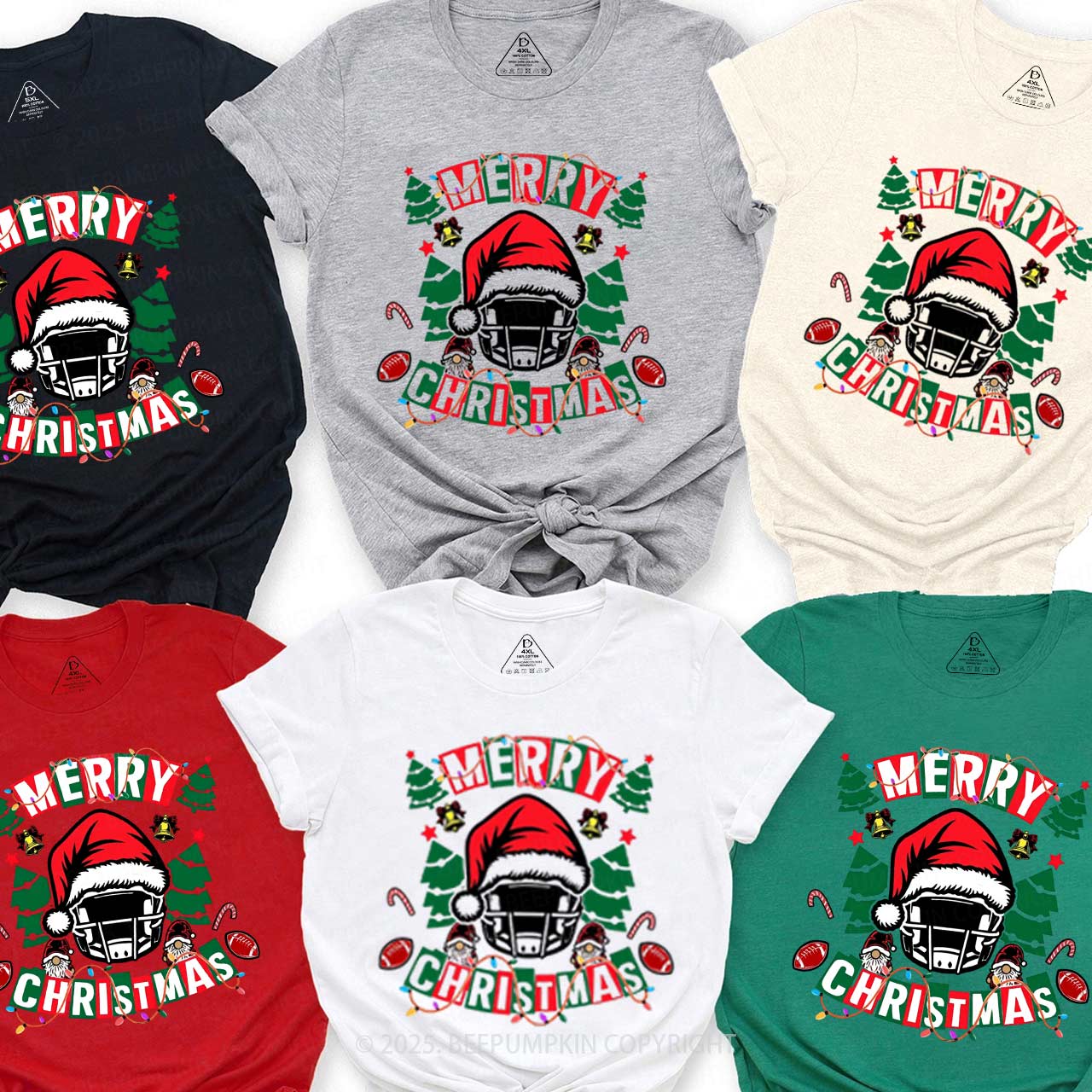 Football Christmas Family Matching T-Shirts Beepumpkin