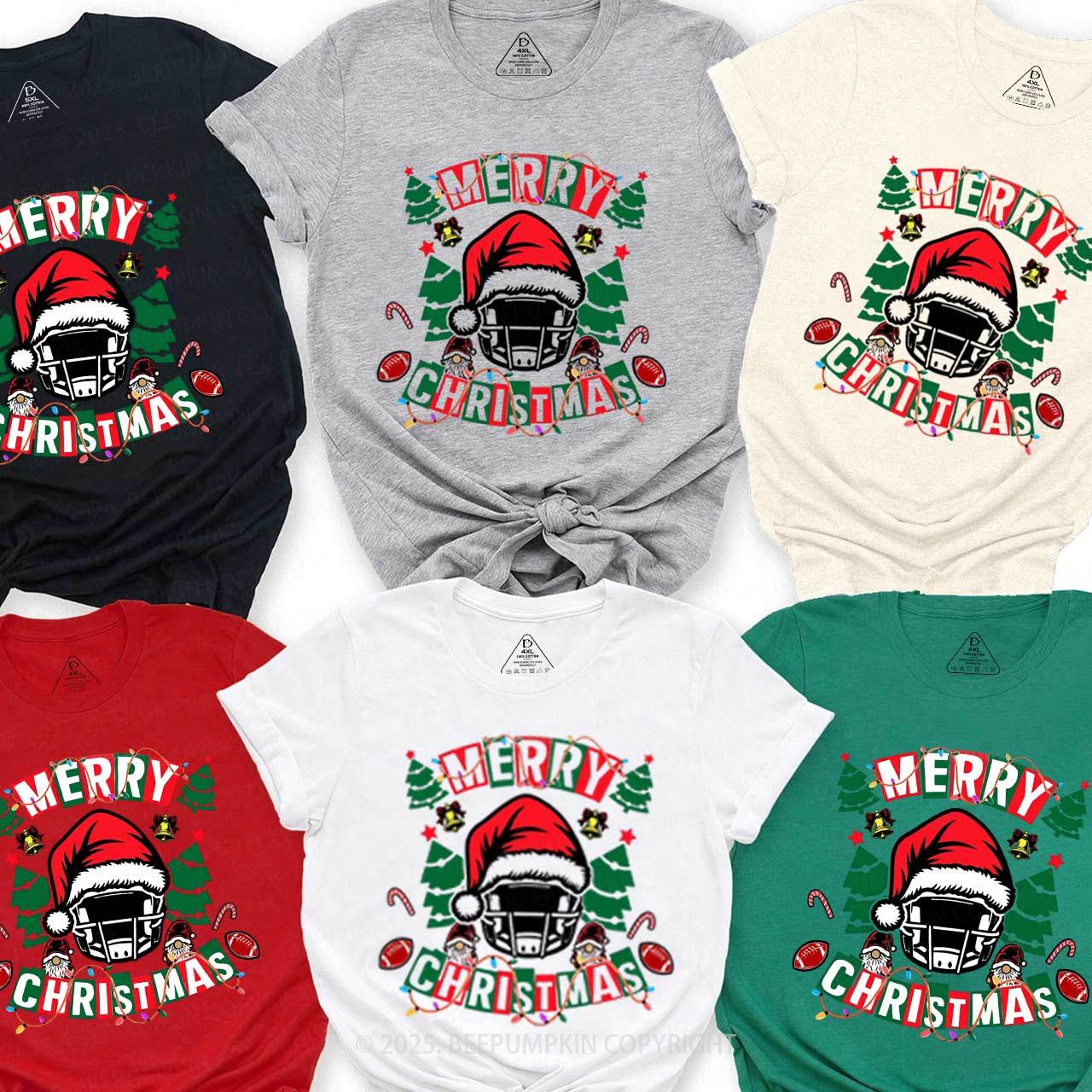 Football Christmas Family Matching T-Shirts Beepumpkin