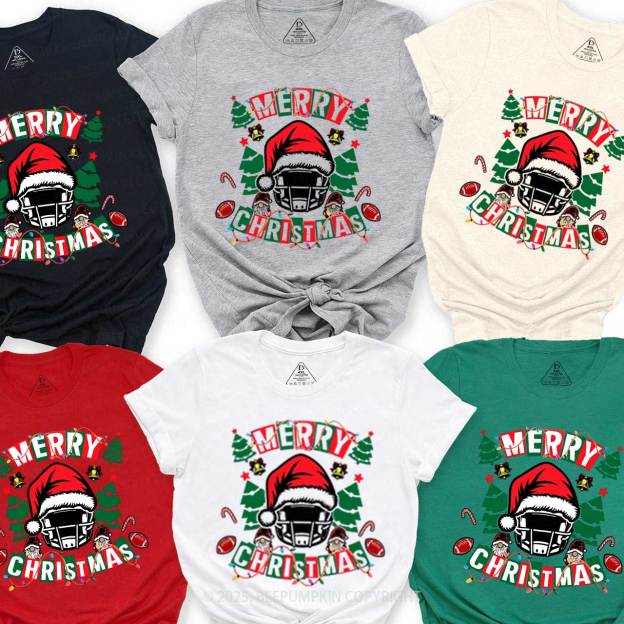 Football Christmas Family Matching T-Shirts Beepumpkin