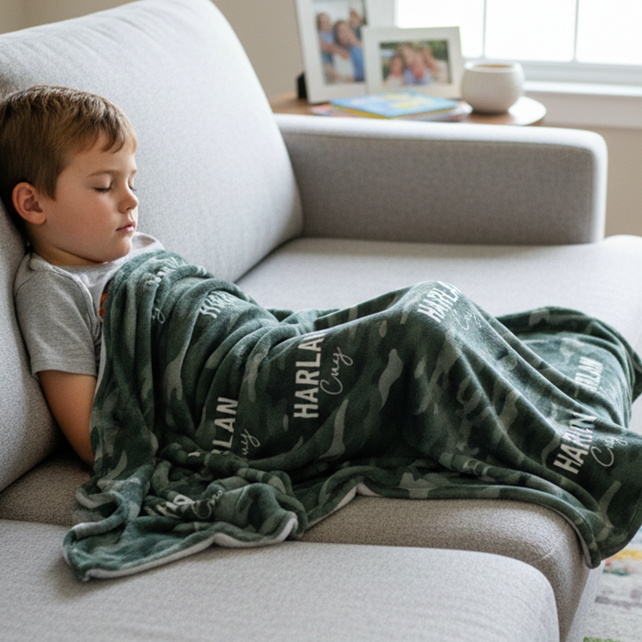 Personalized Name Camo Fleece Blanket