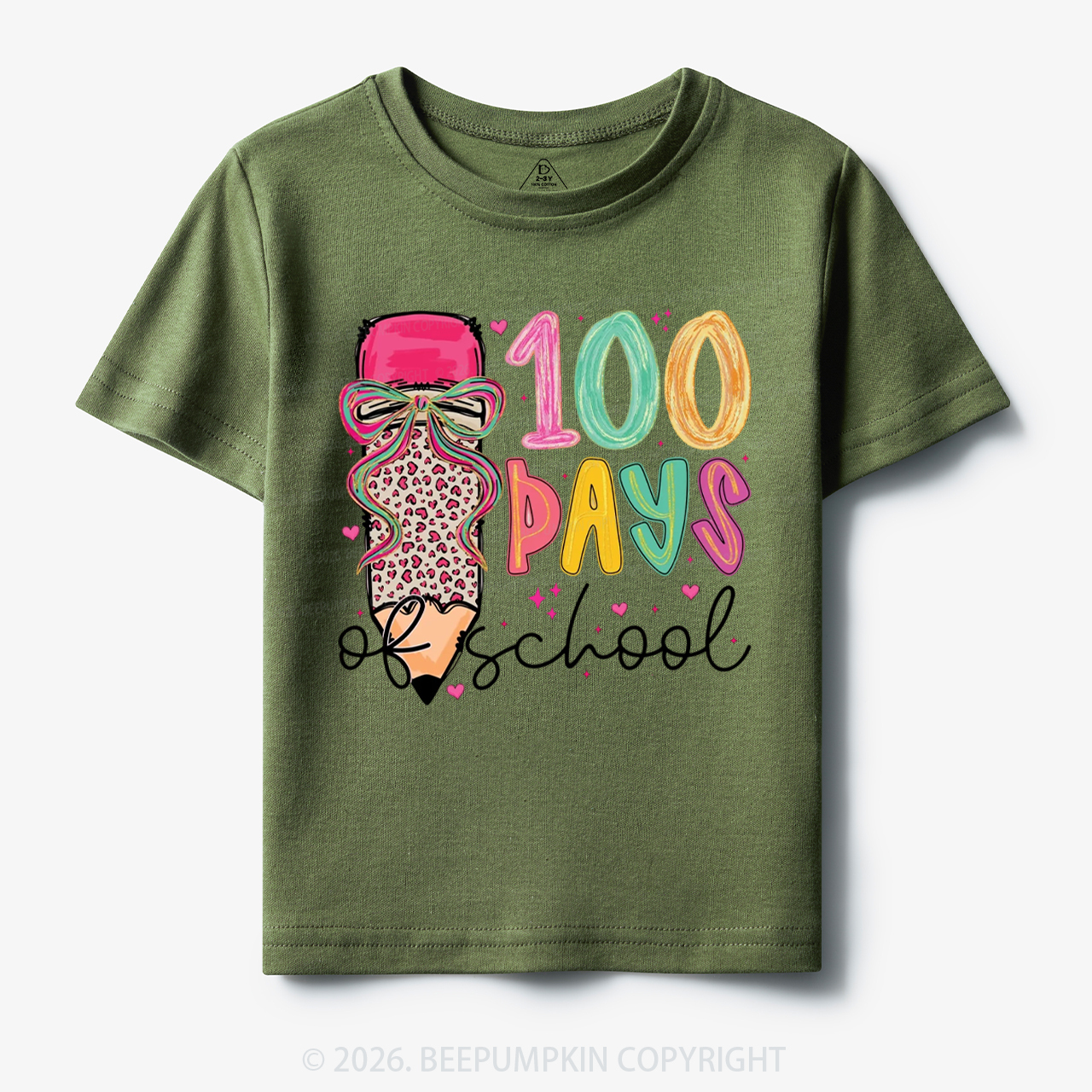 Bow Pencil 100 Days Of  School  Edition Toddler&Kid's Tees