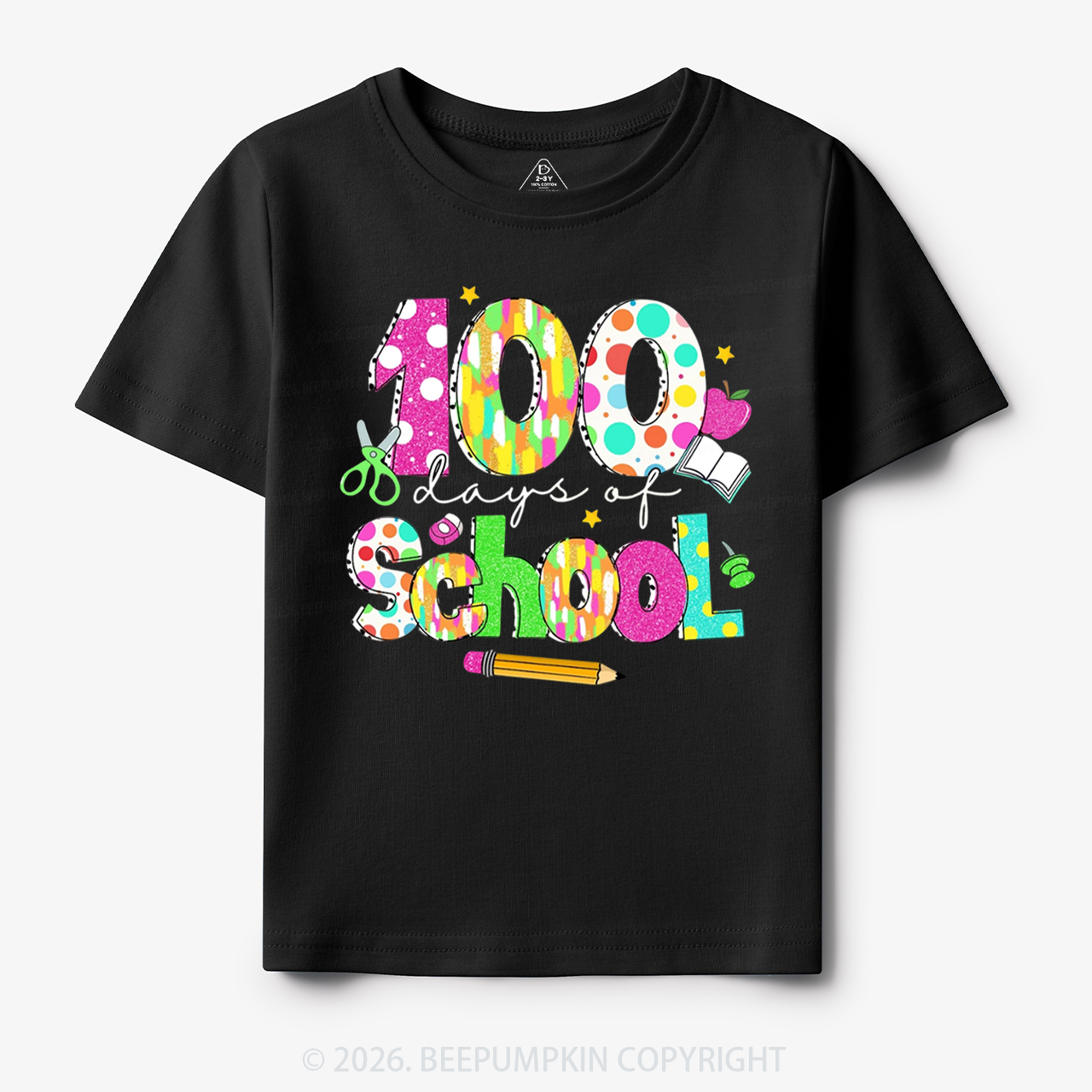 Colorful 100 Days of School Toddler&Kid's Tees