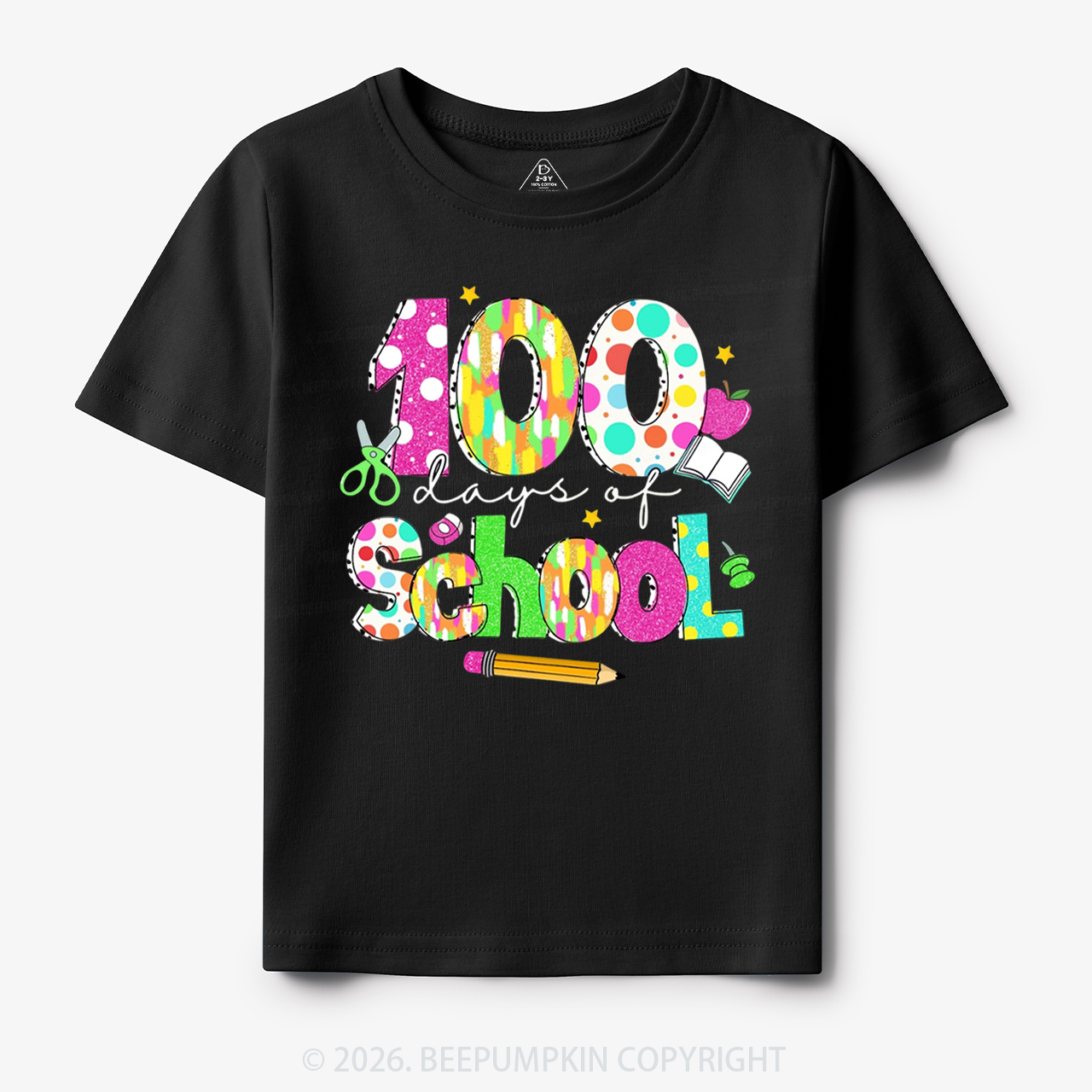Colorful 100 Days of School Toddler&Kid's Tees