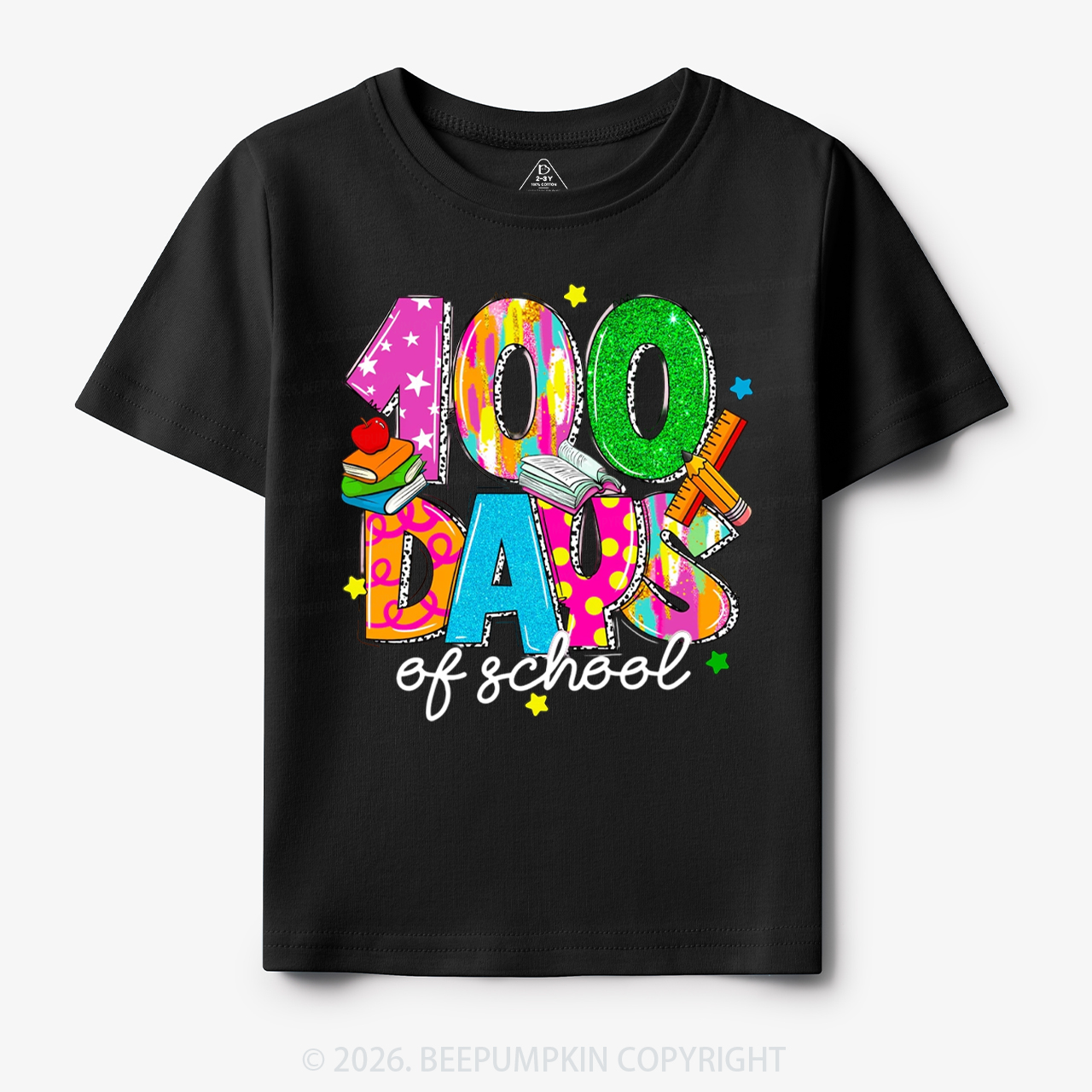 Bright & Fun 100 Days of School Toddler&Kid's Tees