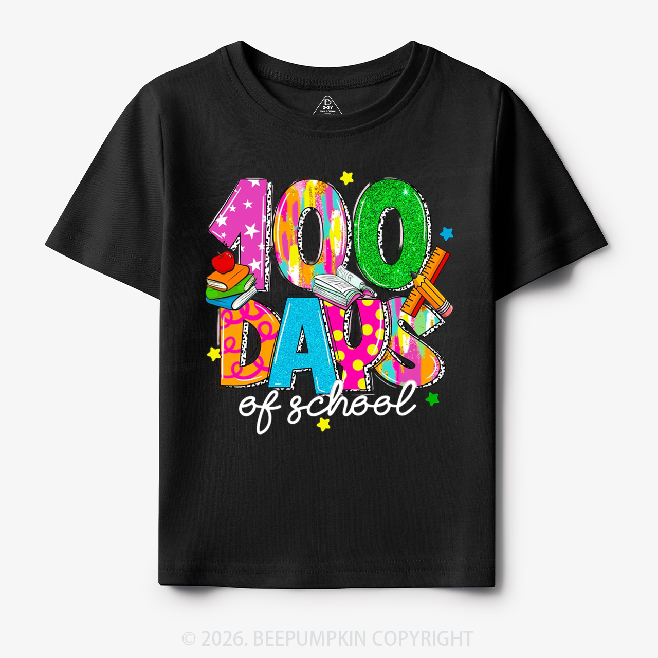 Bright & Fun 100 Days of School Toddler&Kid's Tees