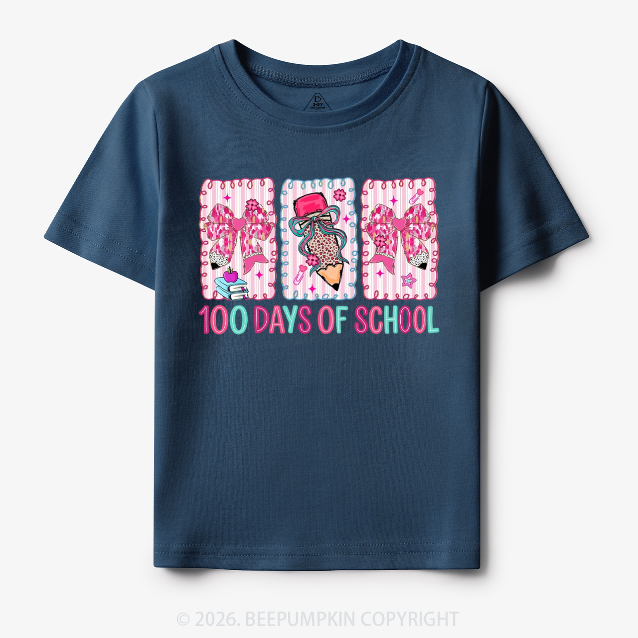 100 Days of School Coquette Bow Pencil Toddler&Kid's Tees