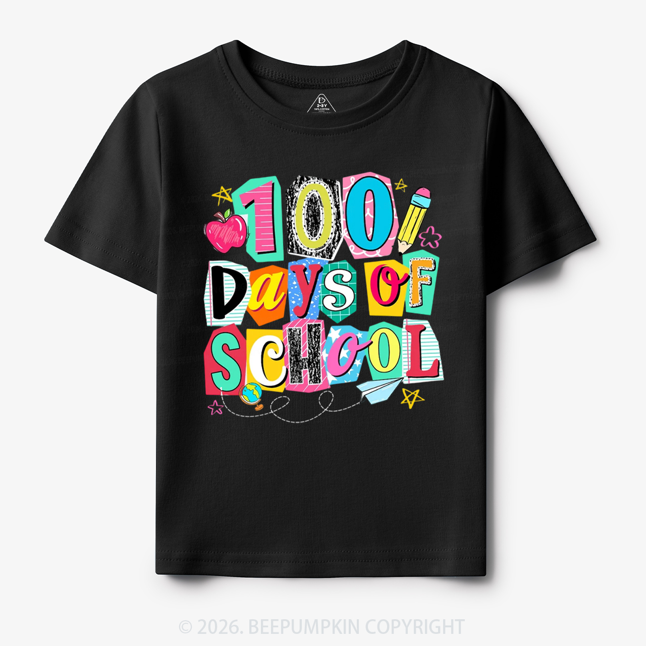 Color Pop 100 Days of School Toddler&Kid's Tees