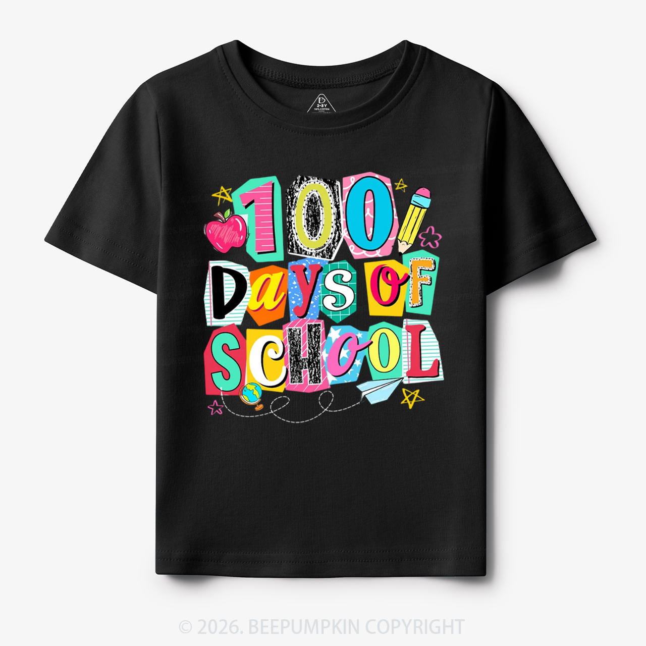 Color Pop 100 Days of School Toddler&Kid's Tees