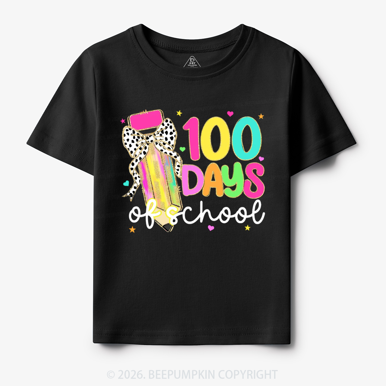 Pink Pencil Celebration 100 Days of School Toddler&Kid's Tees