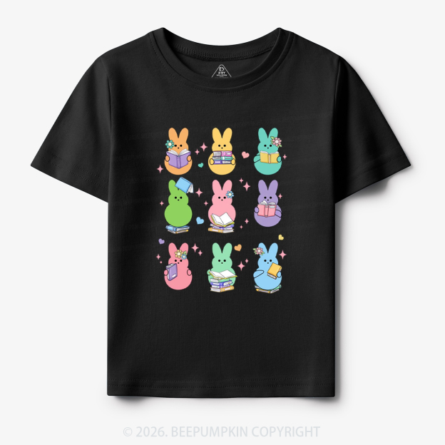 Easter Bunnies Reading Books Toddler&Kid's Tees