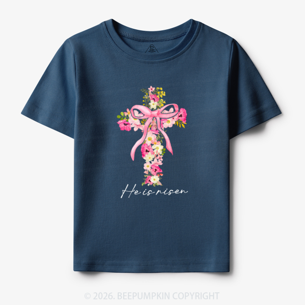 He Is Risen Easter Floral Toddler&Kid's Tees