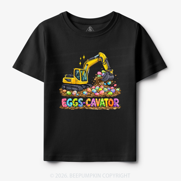 Eggs-Cavator Excavator Easter Toddler&Kid's Tees