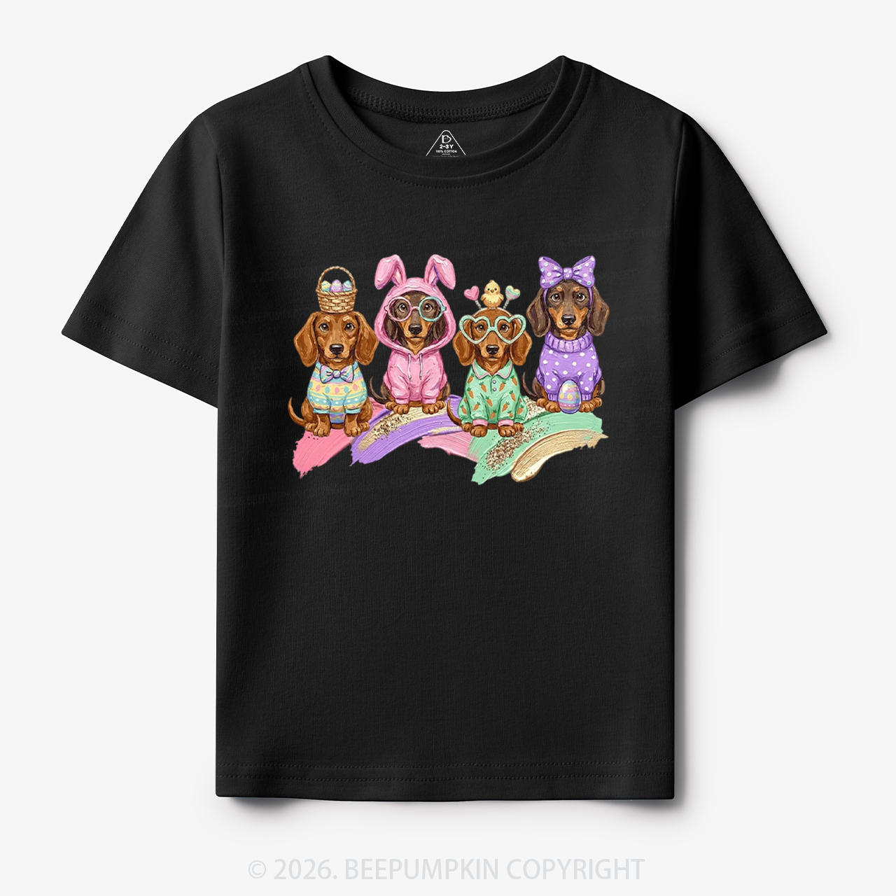 Easter Dog Cute Dachshund Toddler&Kid's Tees