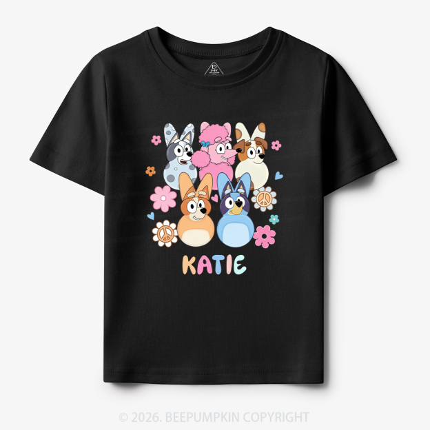 Personalized Cartoon Dog Easter Toddler&Kid's Tees