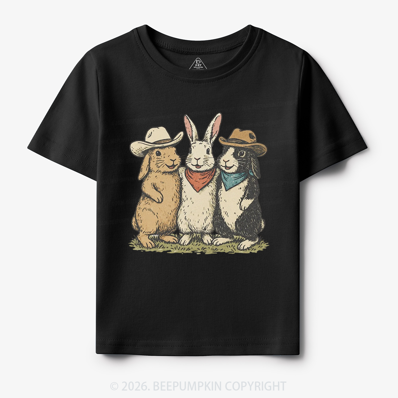 Western Bunnies Easter Toddler&Kid's Tees