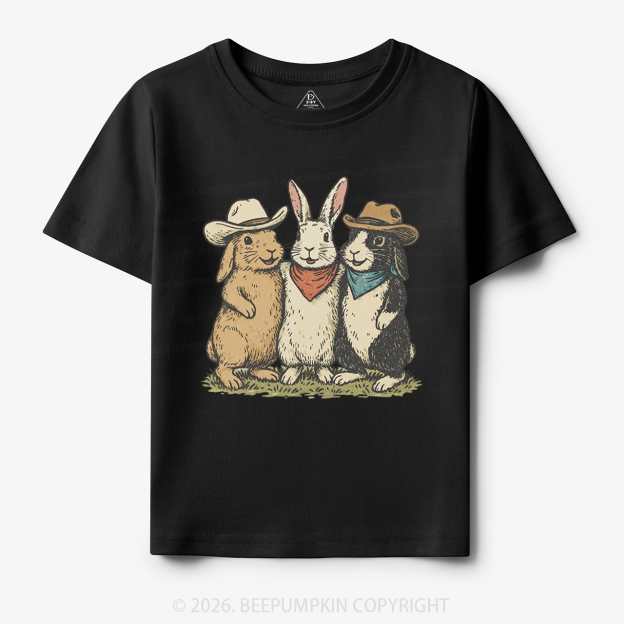 Western Bunnies Easter Toddler&Kid's Tees