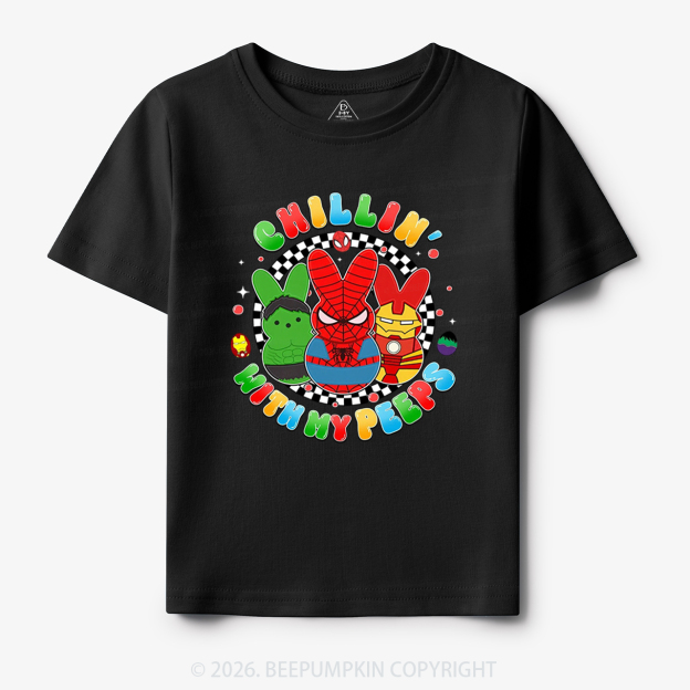 Cartoon Chillin With My Bunny Easter Toddler&Kid's Tees