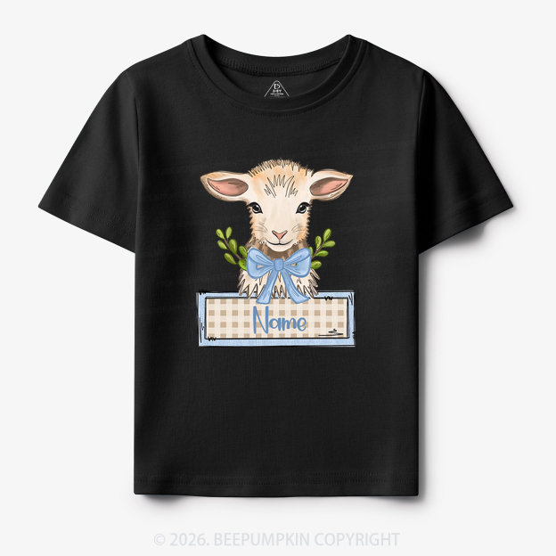 Personalized Baby Lamb With Bow Toddler&Kid's Tees