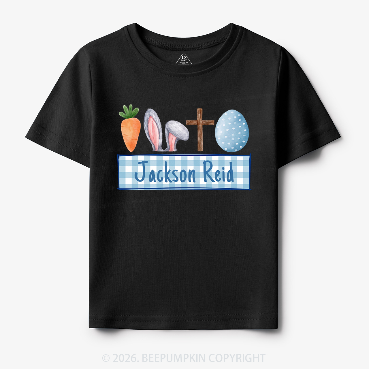 Personalized Watercolor Easter Bunny Name Toddler&Kid's Tees