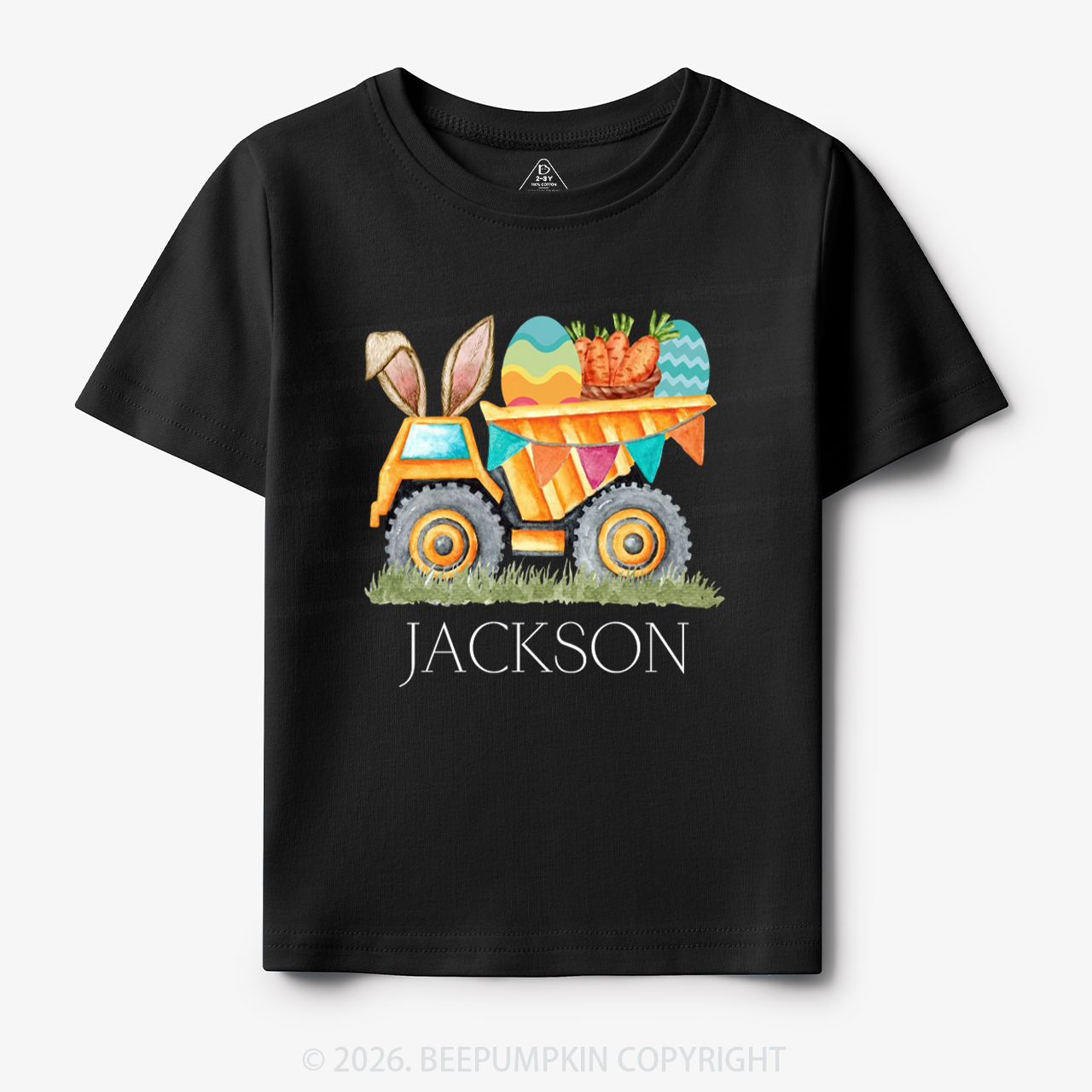 Personalized Name Easter Dump Truck Toddler&Kid's Tees