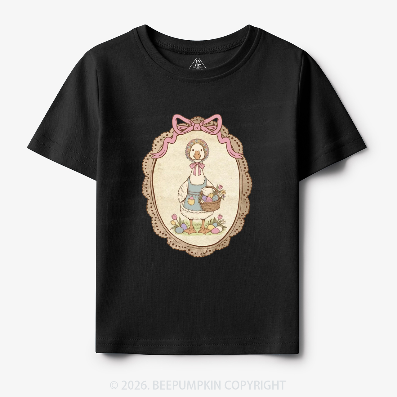 Floral Coquette Spring Easter Goose Toddler&Kid's Tees