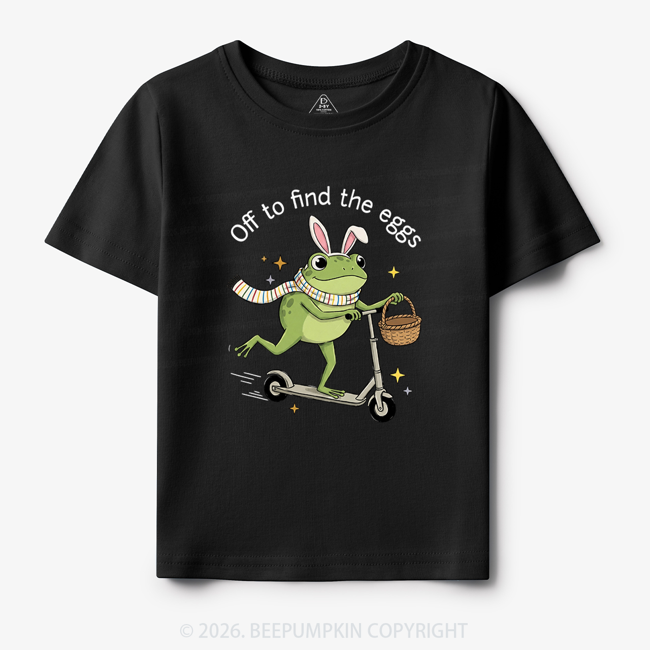 Funny Frog on Scooter Easter Egg Toddler&Kid's Tees 7