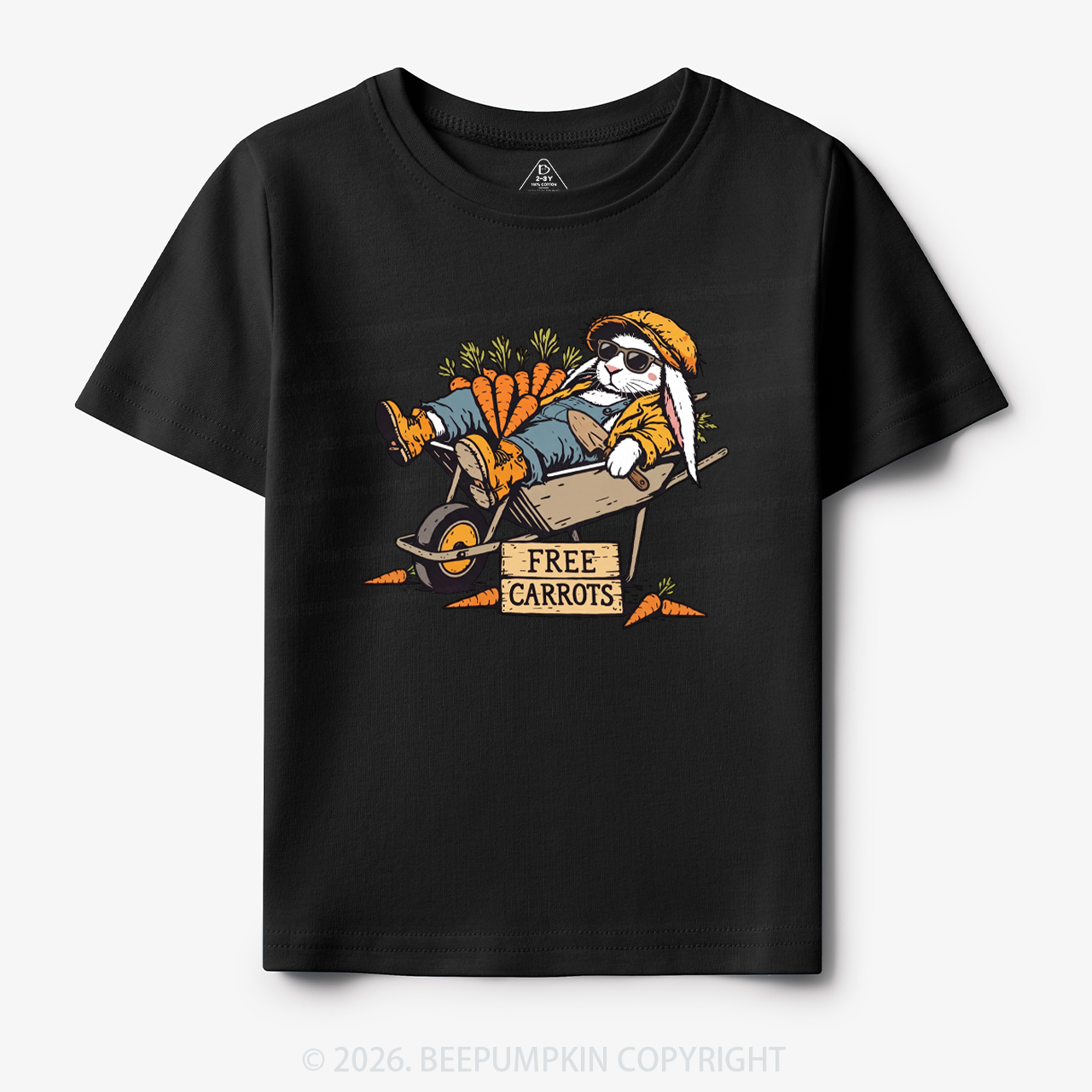 Cool Bunny Free Carrots Easter Toddler&Kid's Tees
