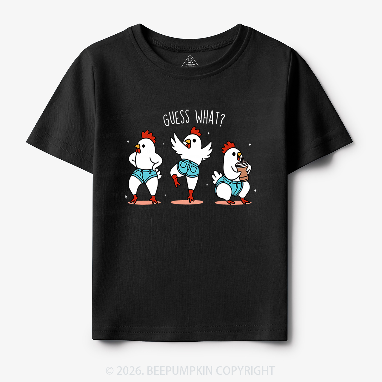 Guess What Chicken Butt Funny Western Toddler&Kid's Tees