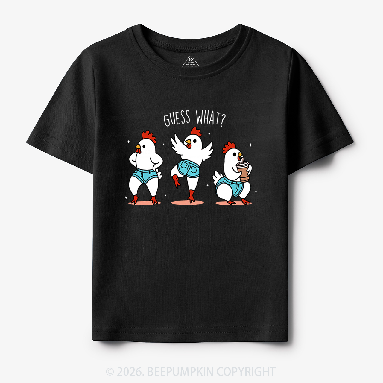 Guess What Chicken Butt Funny Western Toddler&Kid's Tees